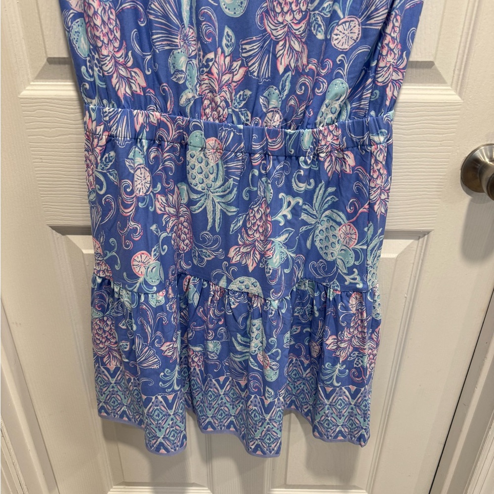 Lilly Pulitzer | NWT Danville Dress Women’s Large Sunwashed Blue Citrus Crush - Picture 7 of 10